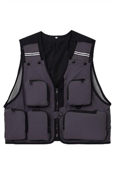 SKV011 custom zipper vest jacket design outdoor fishing vest director outdoor vest photographer vest jacket vest jacket center detail view-9